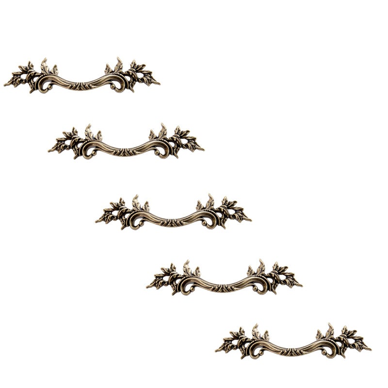Mgoodoo 5PCS Antique Bronze Drawer Handle  French Provincial Dresser Pull Euro Style Closet Knob for Nightstand Door Cabinet Cupboard Furniture Kitchen Bathroom Bedroom - Image 1
